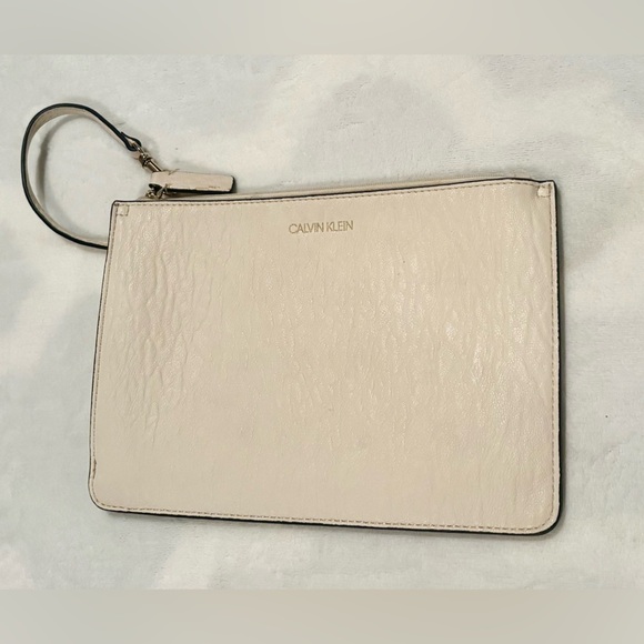 Calvin Klein Handbags - Calvin Klein Off-White/ Cream Wristlet Clutch